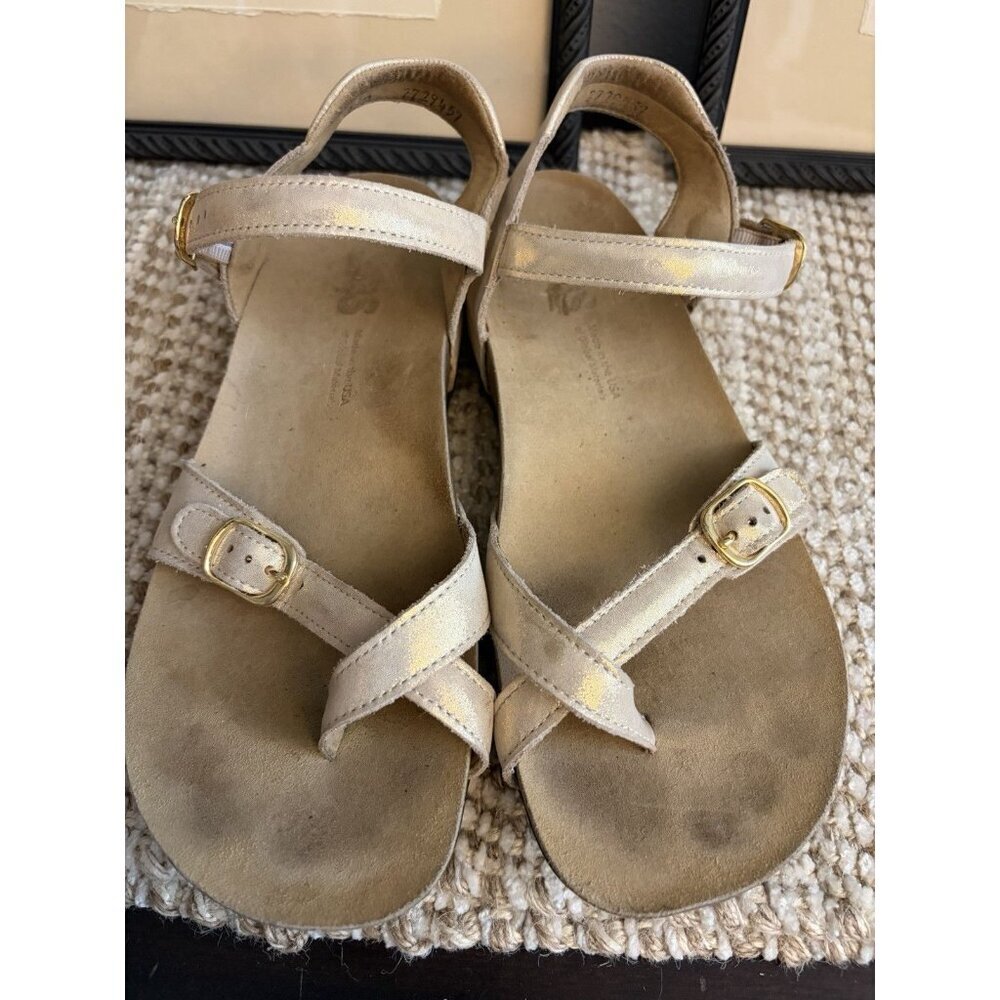 SAS Pampa Toe Loop Sandal in Fantasia Copper Gold Crinkle size 7.5 - Picture 3 of 8